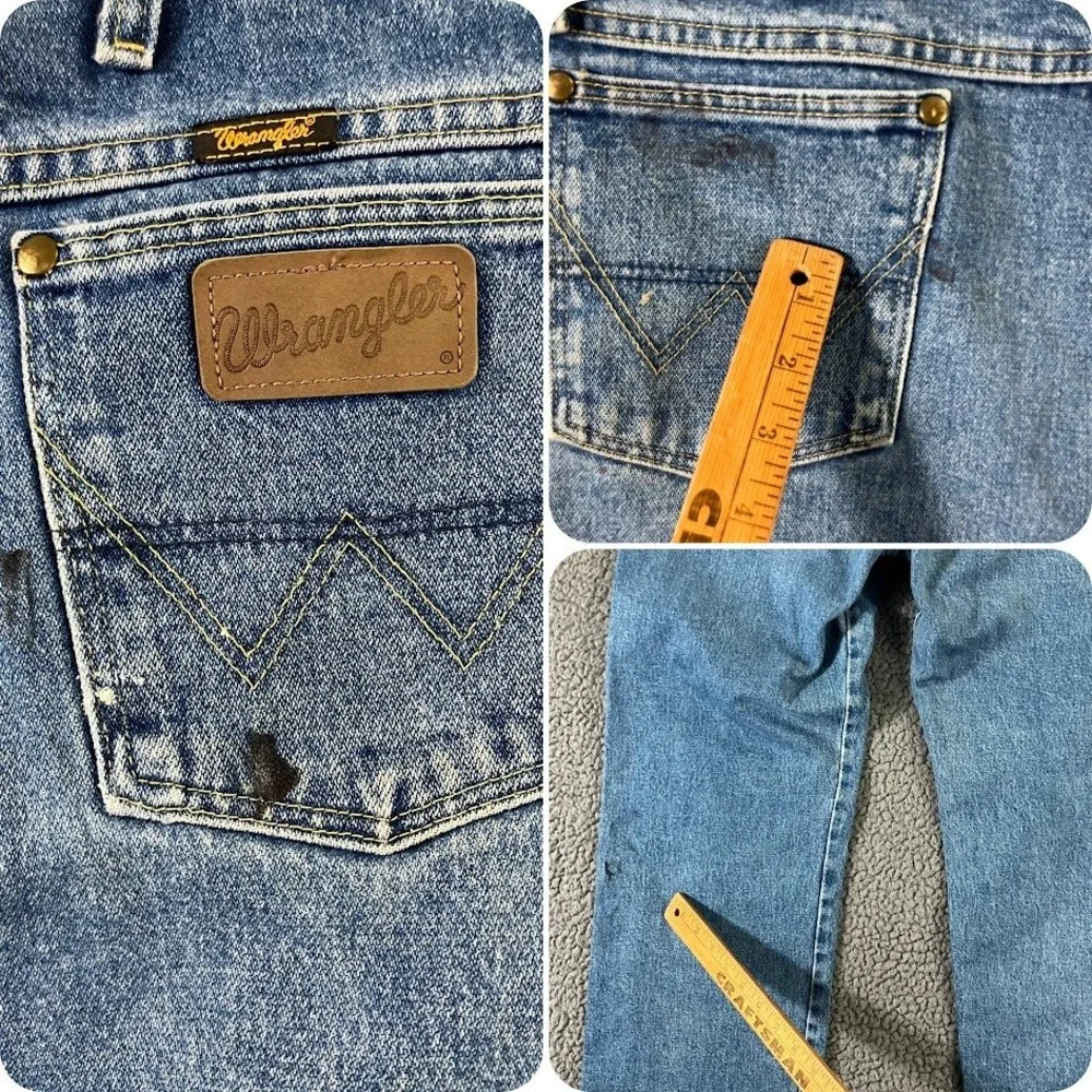Wrangler George Strait Cowboy Cut Jeans Mens 35x31 Blue Straight Leg